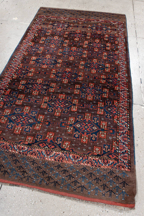 Antique Yamoud Area Rug (4' x 7')